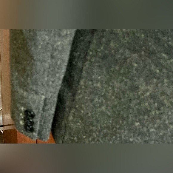 Banana Republic Jacket Womens Size P2 Green Tweed Blended Wool/Silk/Poly - Picture 3 of 6